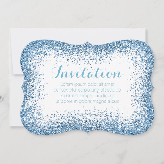 Icy Blue Sprinkle Illusion Invite Kaart (Voorkant)