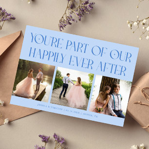 Icy Blue Trouwfoto 'Happily Ever After' Bedankkaart