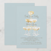 Icy Blue Vrijgezellenfeest bubbelig champagne Kaart (Voorkant / Achterkant)