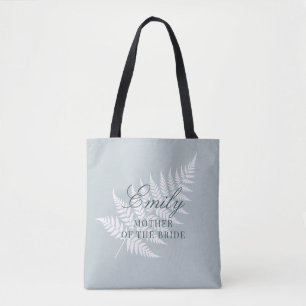 Icy Blue White Fern Moeder van de Bruid Tote Bag