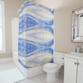 Icy Blue White Sneeuwvlok Winter Douchegordijn (In situ)