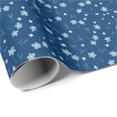 Icy Blue Wildflower Gift Wrap Cadeaupapier (Rol Hoek)