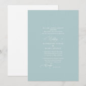 Icy Blue Winter Elegance Wedding Invitation Kaart (Voorkant / Achterkant)