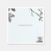 Icy Blue Winter gepersonaliseerde douche cocktail Servet (Voorkant)