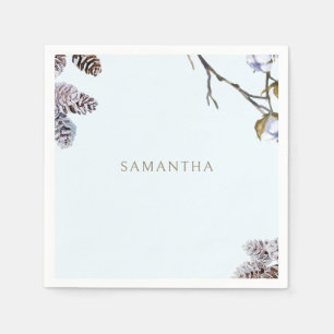 Icy Blue Winter gepersonaliseerde douche cocktail Servet