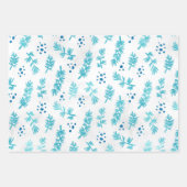Icy Blue Winter Holiday Kerstwerkpapier Inpakpapier Vel (Voorkant)