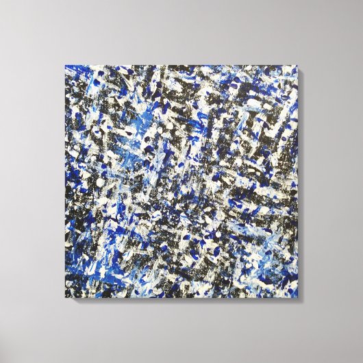 Icy Blue Winter Night Canvas Afdruk (Voorkant)