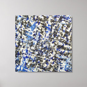 Icy Blue Winter Night Canvas Afdruk