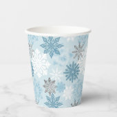 Icy Blue Winter Snowflakes Papieren Bekers (Voorkant)