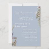 Icy Blue Winter Snowy Pine Cones Wedding Kaart (Voorkant)