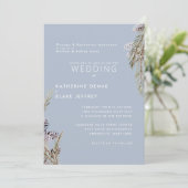 Icy Blue Winter Snowy Pine Cones Wedding Kaart (Staand voorkant)
