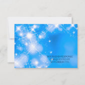 Icy Blue Winter Sterren Formele bruiloft RSVP Kaar (Voorkant)