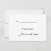 Icy Blue Winter Sterren Formele bruiloft RSVP Kaar (Achterkant)