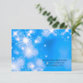 Icy Blue Winter Sterren Formele bruiloft RSVP Kaar Kaartje (Staand voorkant)