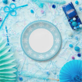 Icy Blue Winter Wonderland Sneeuwvlok Papieren Bordje (Feest)