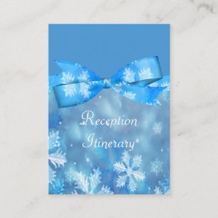 Icy Blue Winter Wonderland Wedding Informatiekaartje