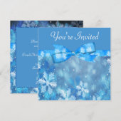 Icy Blue Winter Wonderland Wedding Kaart (Voorkant / Achterkant)