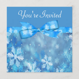 Icy Blue Winter Wonderland Wedding Kaart