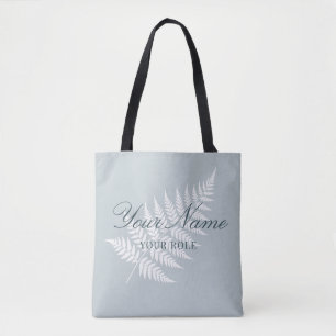 Icy Blue Witte Varen Elegante Naam & Rol Tote Bag