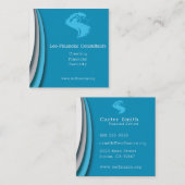 Icy Blues Modern Vierkante Visitekaartje (Voorkant / Achterkant)