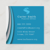 Icy Blues Modern Vierkante Visitekaartje (Achterkant)