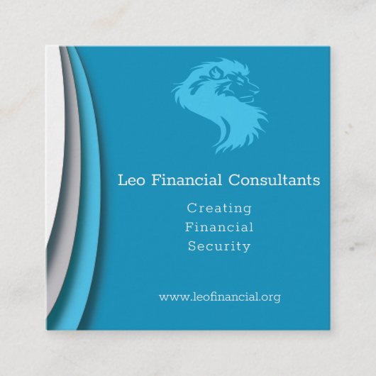 Icy Blues Modern Vierkante Visitekaartje (Voorkant)