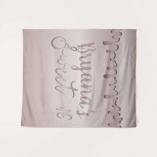 Icy Blush Roos Gold Pink Sweet 16 Zestien Wandkleed (Voorkant (horizontaal))