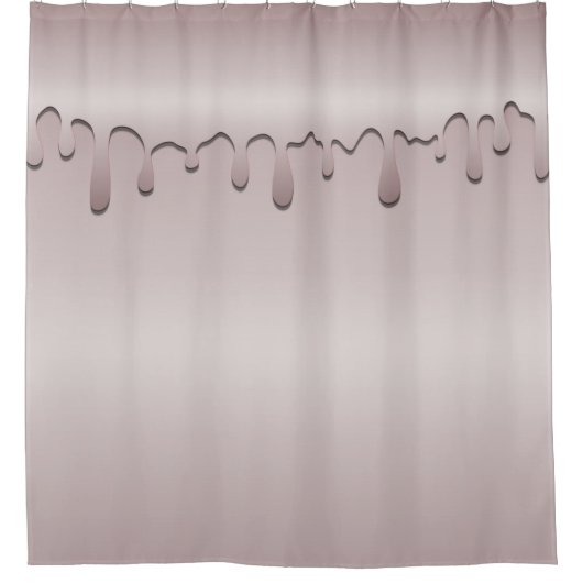 Icy Blush Roze Rose Goud Drip Glam Girly Douchegordijn (Voorkant)