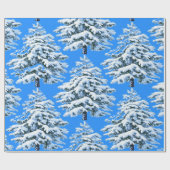 Icy Boomdromen Besneeuwd Bos Cadeaupapier (Vlak)