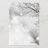 Icy Branches Holiday Custom Dinner Menu Sjabloon (Achterkant)