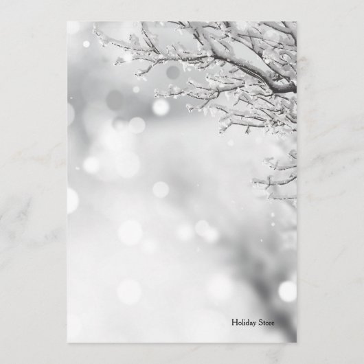 Icy Branches Holiday Custom Dinner Menu Sjabloon (Achterkant)