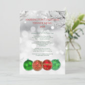 Icy Branches Holiday Custom Dinner Menu Sjabloon (Staand voorkant)