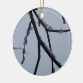 Icy Branches Winter Natuur Keramisch Ornament (Links)