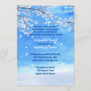 Icy Branches Winter Wonderland Wedding Kaart