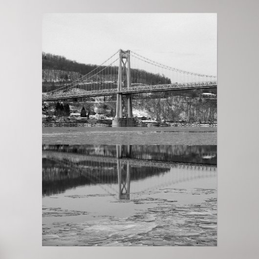 Icy Bridge Tower Reflection Poster (Voorkant)