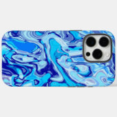 Icy Deep Zee Blue Kleurrijke Abstracte Marmeren Vl Case-Mate iPhone Case (Achterkant (horizontaal))