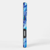 Icy Deep Zee Blue Kleurrijke Abstracte Marmeren Vl iPhone Hoesje (Rechterkant)