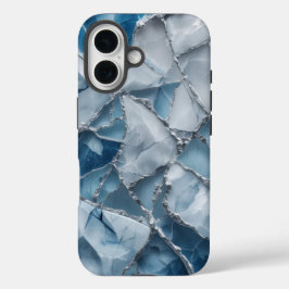 Icy Elegance Frosted Marble Telefoonhoesontwerp iPhone 16 Hoesje