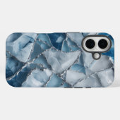 Icy Elegance Frosted Marble Telefoonhoesontwerp Case-Mate iPhone Case (Achterkant (horizontaal))