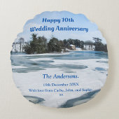 Icy English Lake - Gepersonaliseerd Rond Kussen