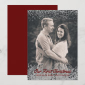 Icy Framed Christmas-fotokaart Feestdagenkaart (Voorkant / Achterkant)