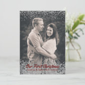 Icy Framed Christmas-fotokaart Feestdagenkaart (Staand voorkant)