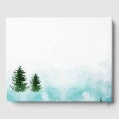 Icy Frosty Blue Hues Sneeuwwitje Winter Bruiloft Gastenboek (Achterkant)