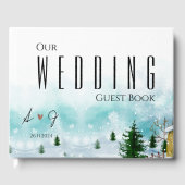 Icy Frosty Blue Hues Sneeuwwitje Winter Bruiloft Gastenboek (Voorkant)
