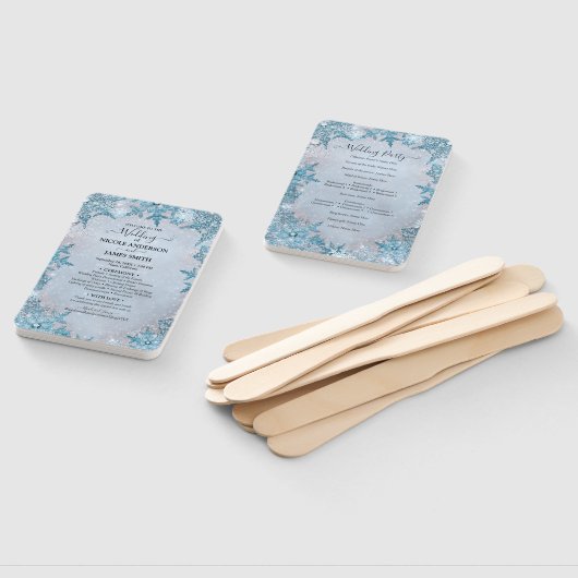 Icy Frozen Snowflakes Winter Wonderland Weddenscha Handwaaier (Niet-gemonteerd)