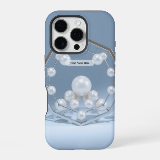 Icy Geometric Pearl Chrome iPhone Hoesje (Achterkant)