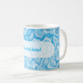 Icy Glacier Blue Marble Texture Abstract Liquid Koffiemok (Voorkant rechts)
