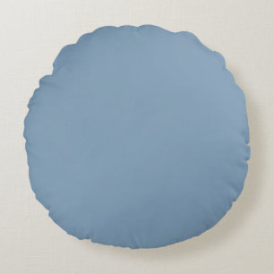 Icy Glacier Lake Blue Grey, neutrale vaste kleur Rond Kussen
