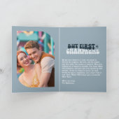 Icy Glam Champagne Retro New Year Photo Feestdagen Kaart (Binnen)