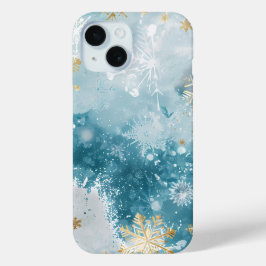 Icy Gold Flurry Hoeshoesje iPhone 15 Case